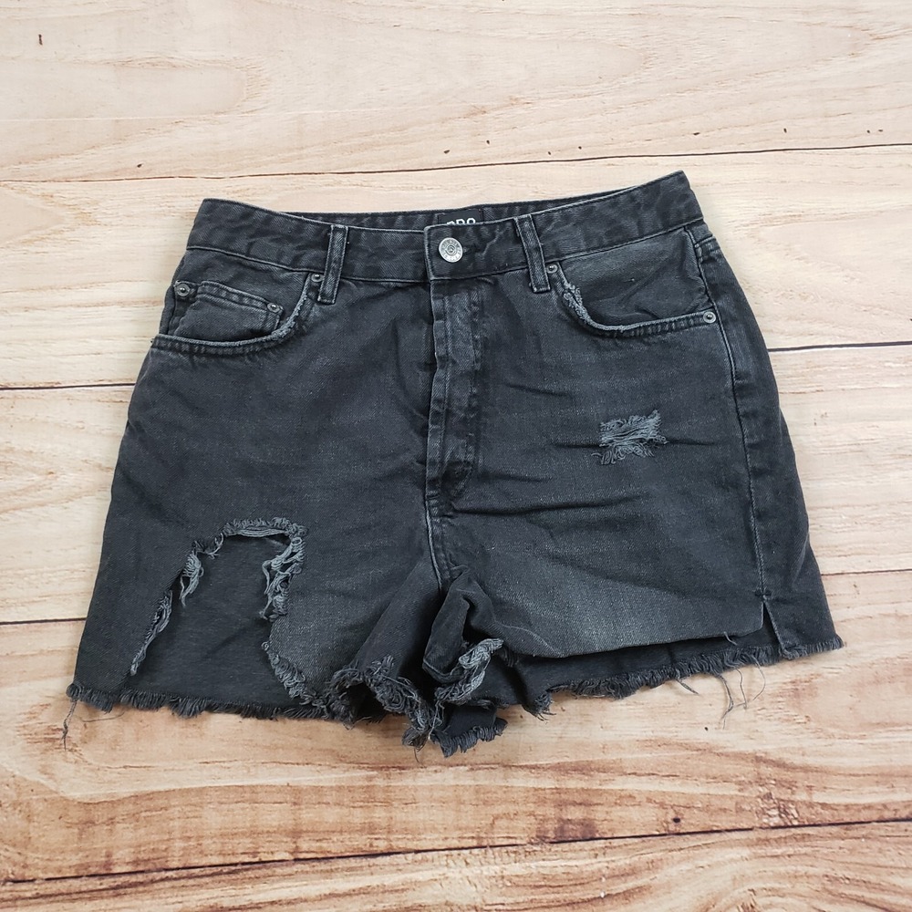 BDG Shorts Womens 29 Black High Rise Denim Distressed Surf Short Pockets Ladies